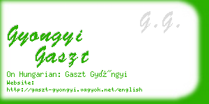 gyongyi gaszt business card